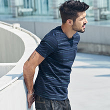 Load image into Gallery viewer, Stripe Blue T Shirt Men