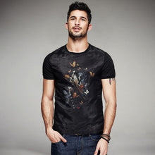 Load image into Gallery viewer, Patchwork Yarn Black Men Tshirt